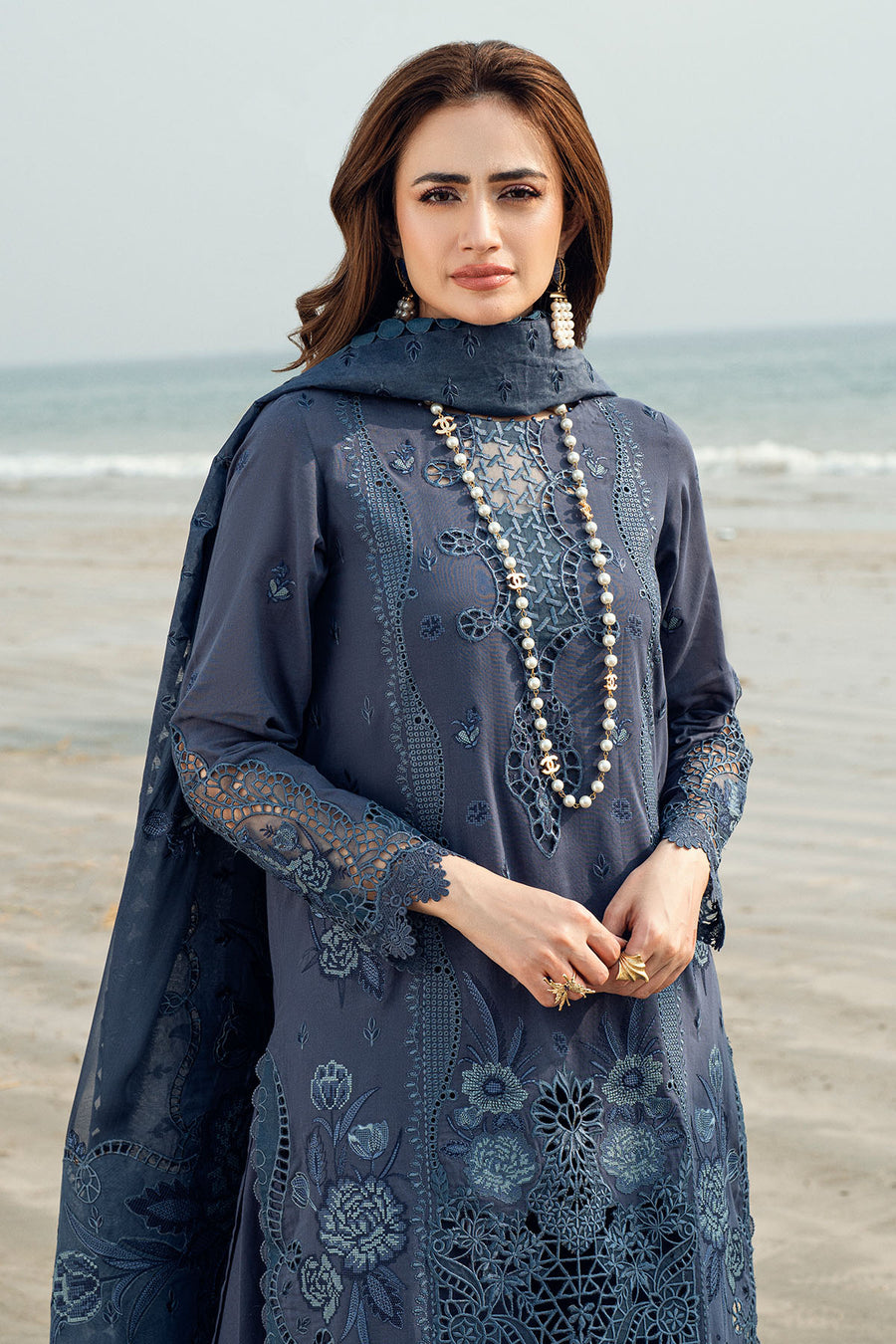 Nureh Blue Khuwab Luxury Swiss Lawn NE-146