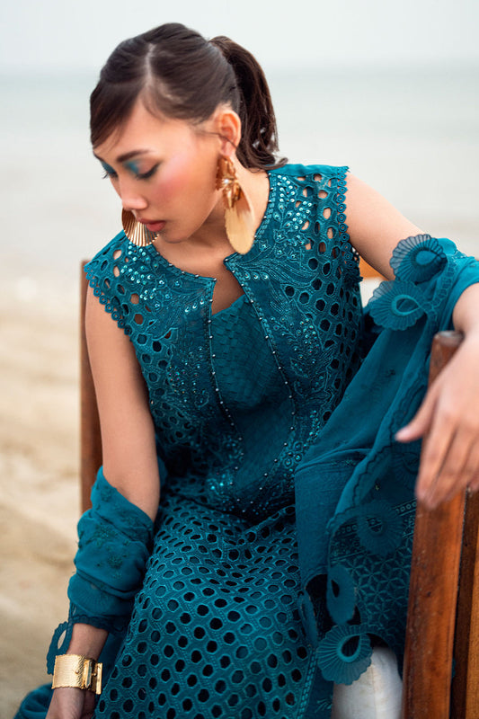 Nureh Teal Khuwab Luxury Swiss Lawn NE-148