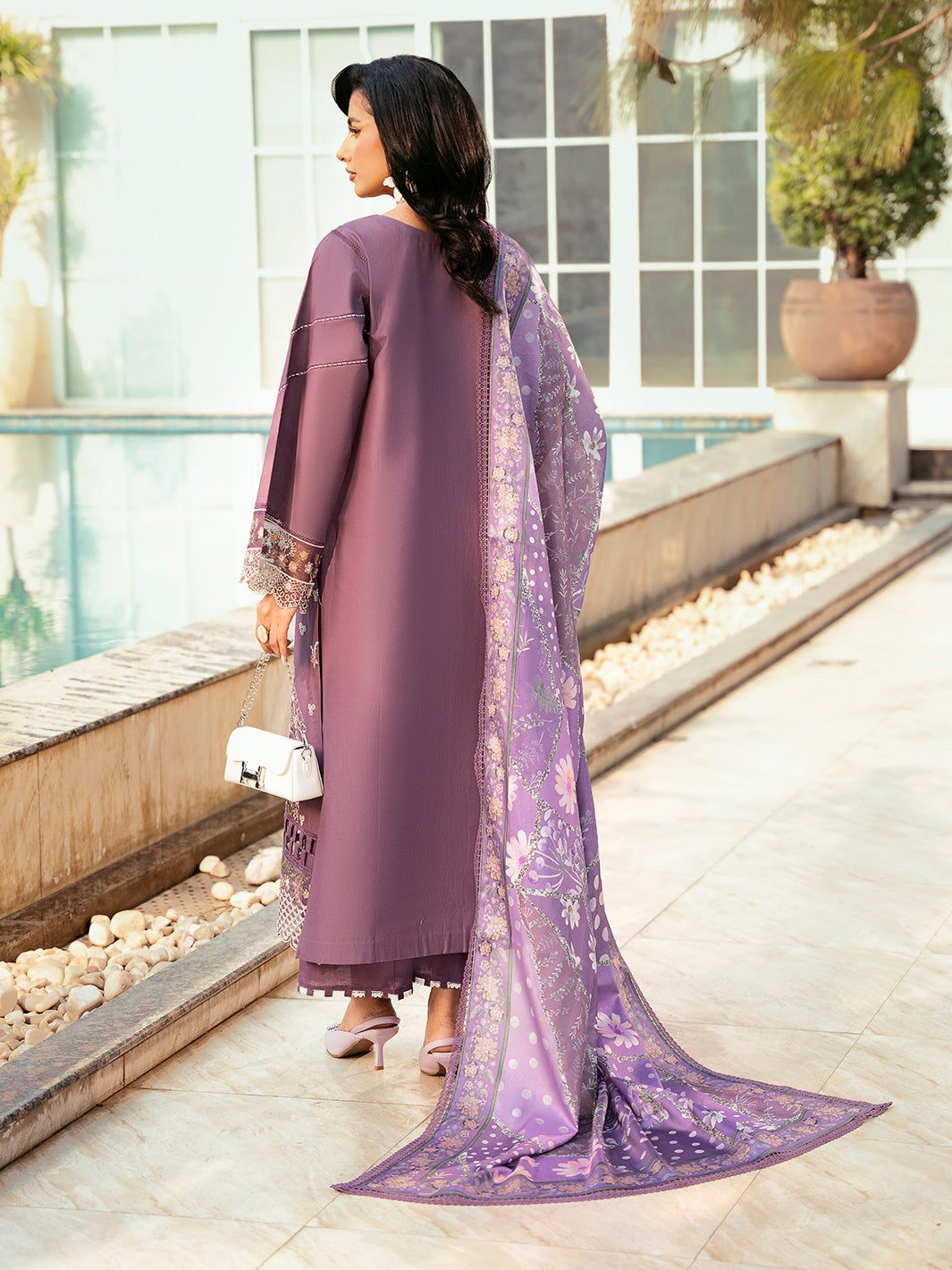 Bin Ilyas purple 311 - A | 3 PC Lawn