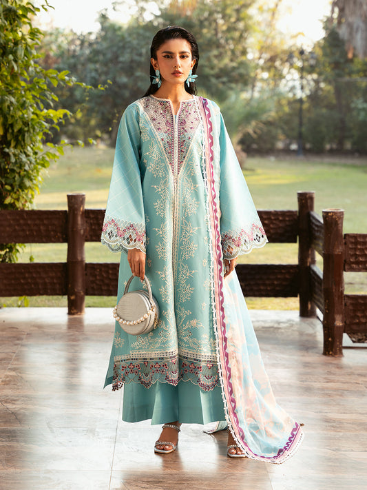 Bin Ilyas 312 Blue and Pink - 312 - A | 3 PC Lawn