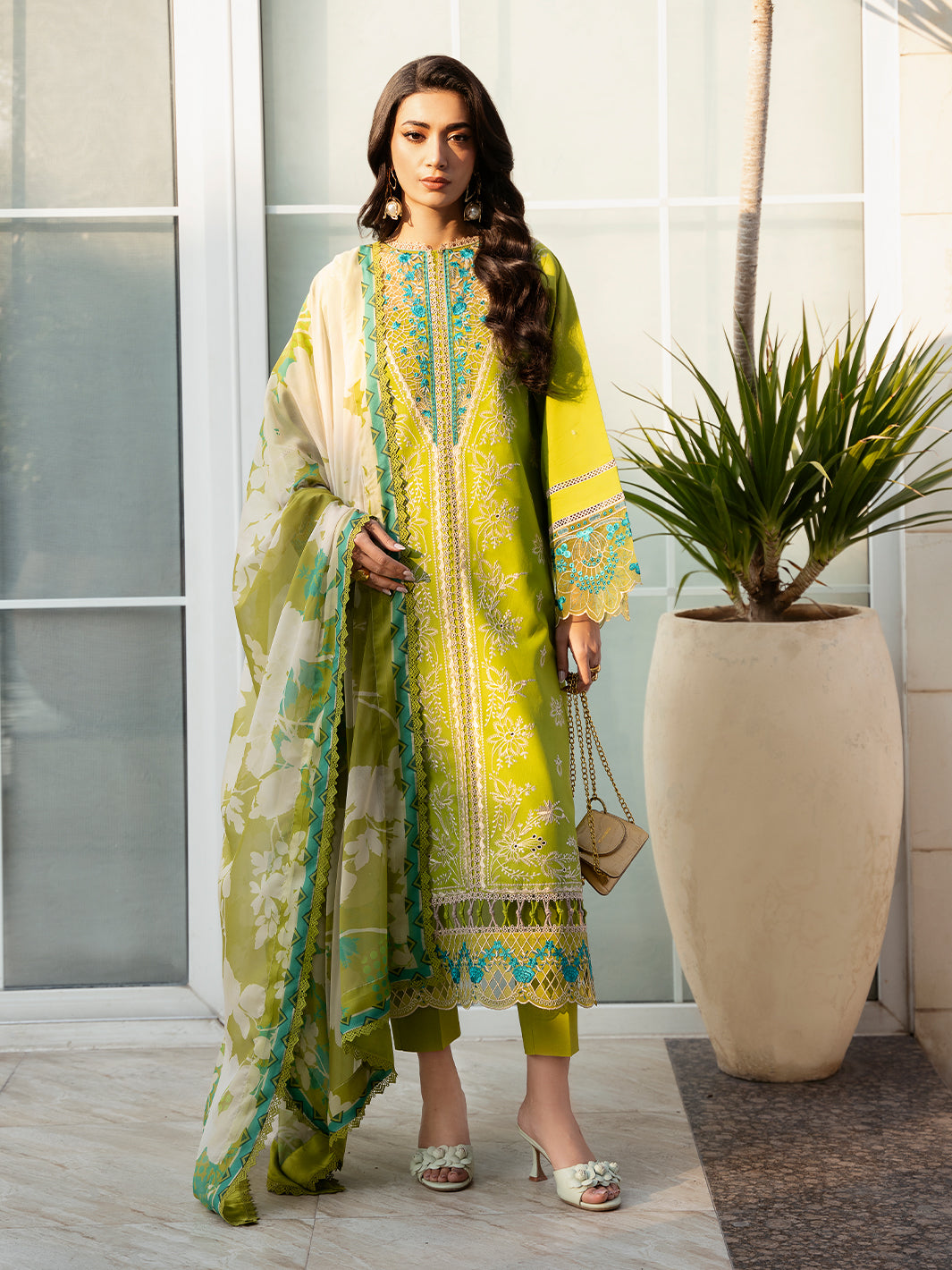 Bin Ilyas Light Green 312 - B | 3 PC Lawn
