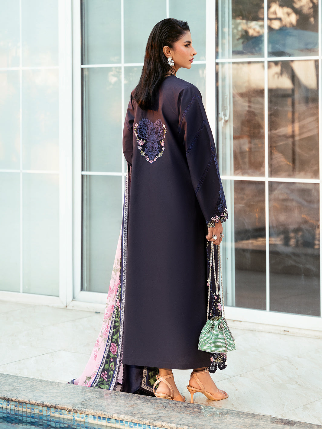 Bin Ilyas Purple and Blue 314 - B | 3 PC Lawn