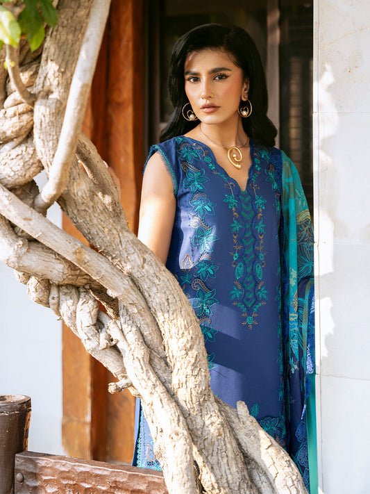 Bin Ilyas blue and green 315 - A | 3 PC Lawn