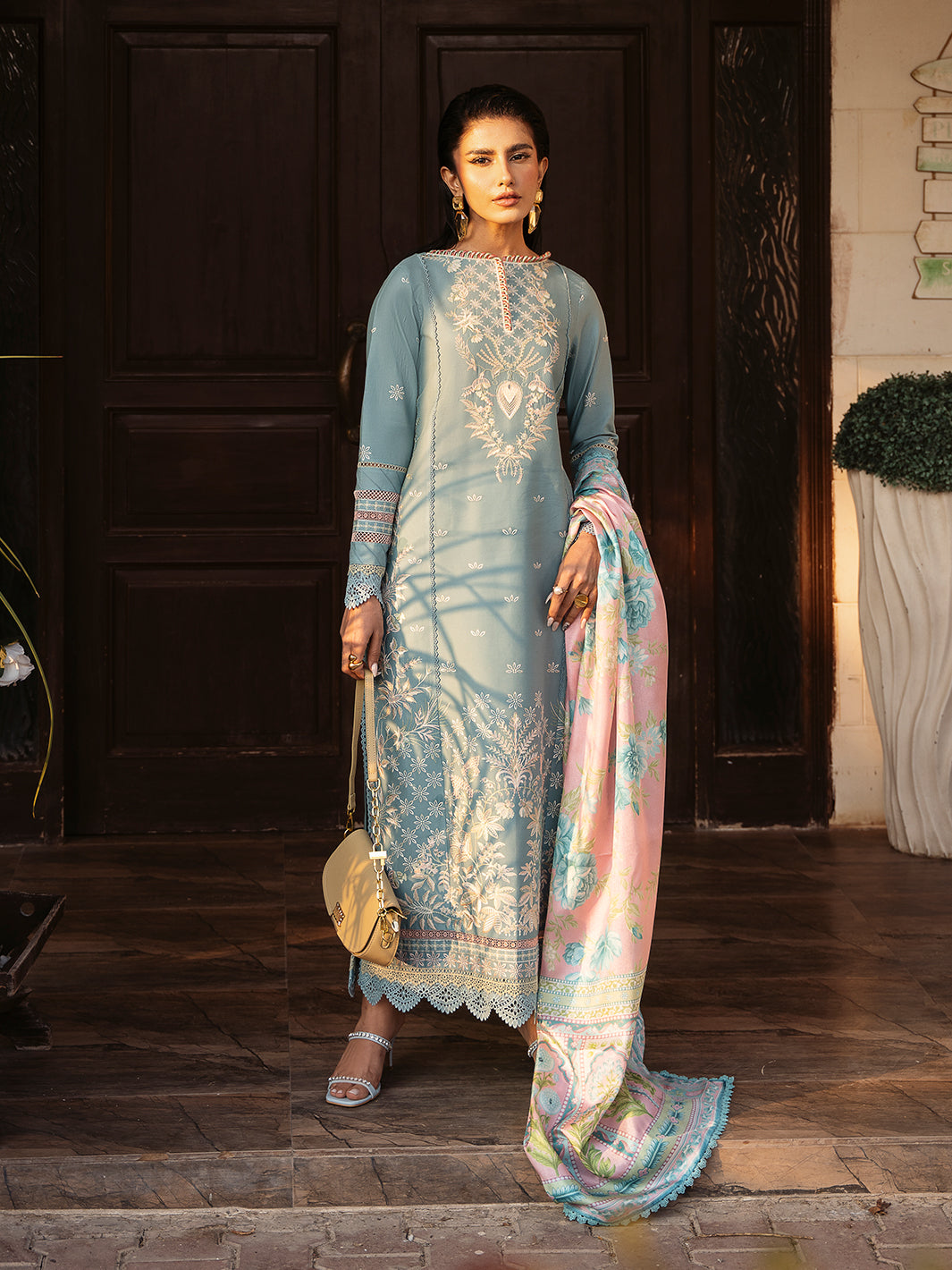 Bin Ilyas Blue and Pink Kayra Lawn 316