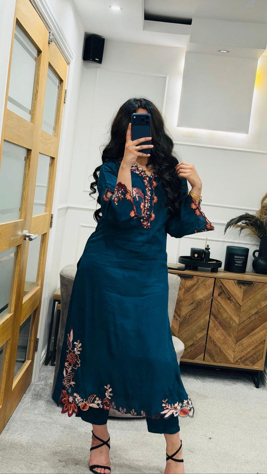 Midnight Teal kaftan