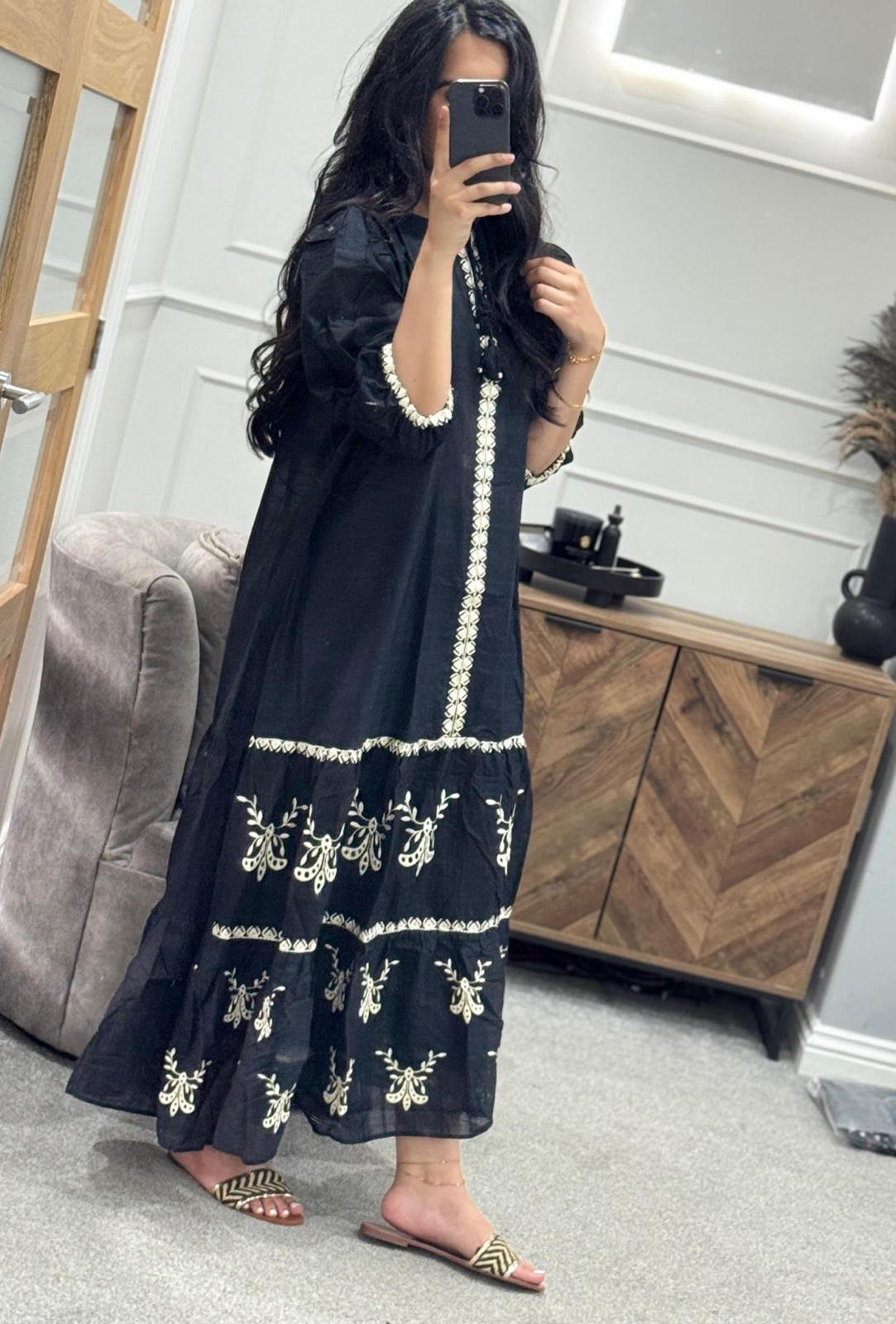 ETHNC Black Printed Dress