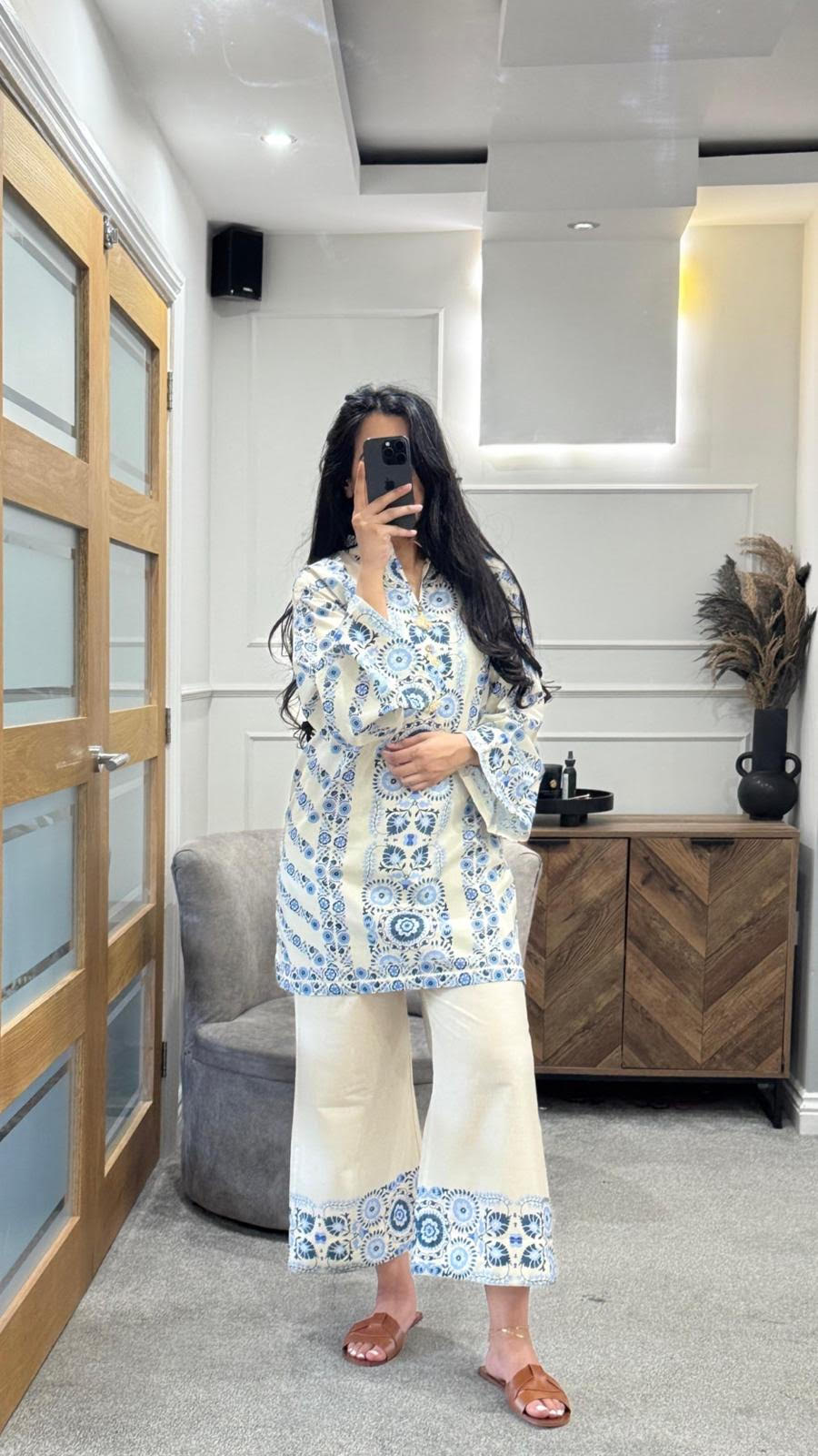 Blue printed Co Ord Set