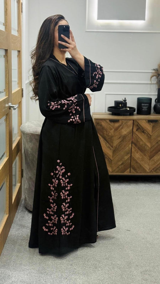 Serene Threadwork Abaya Set