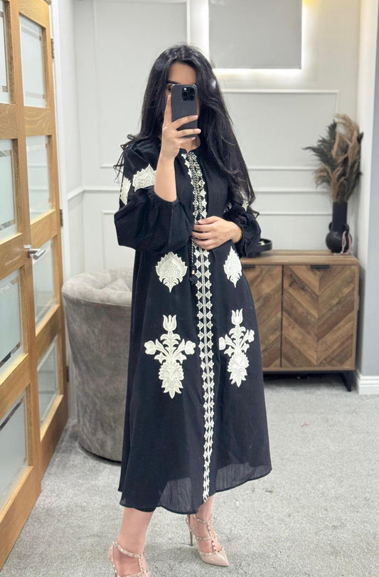 Embroidered Black ETHNC long dress