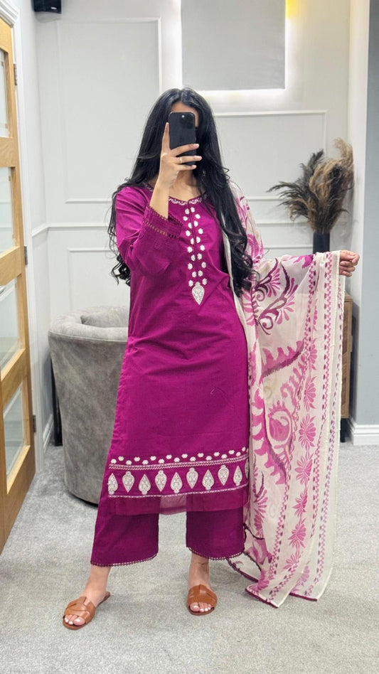 Solis 3pc embroidered Suit