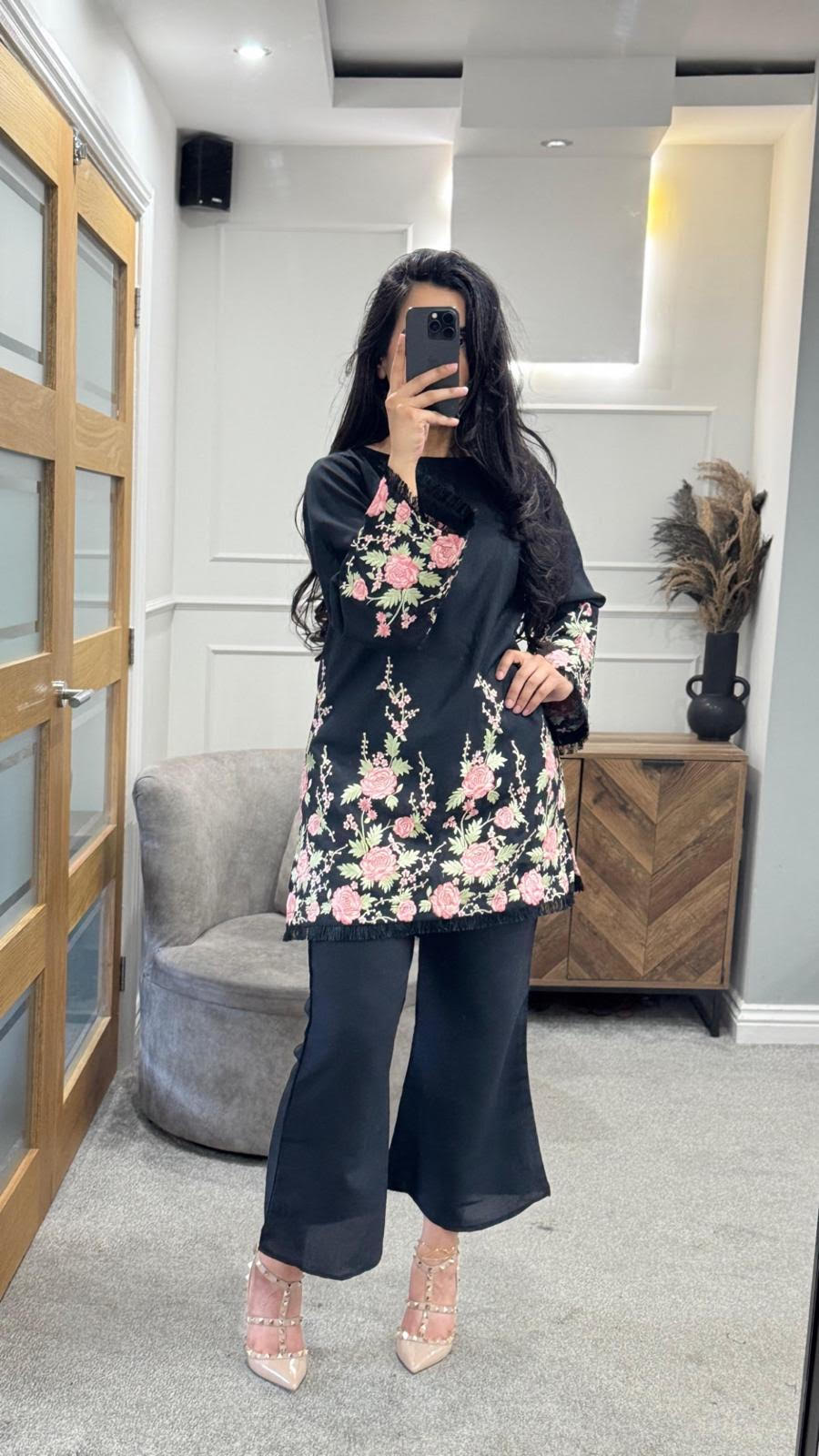 Drizzling Glimmer embroidered Co Ord Set