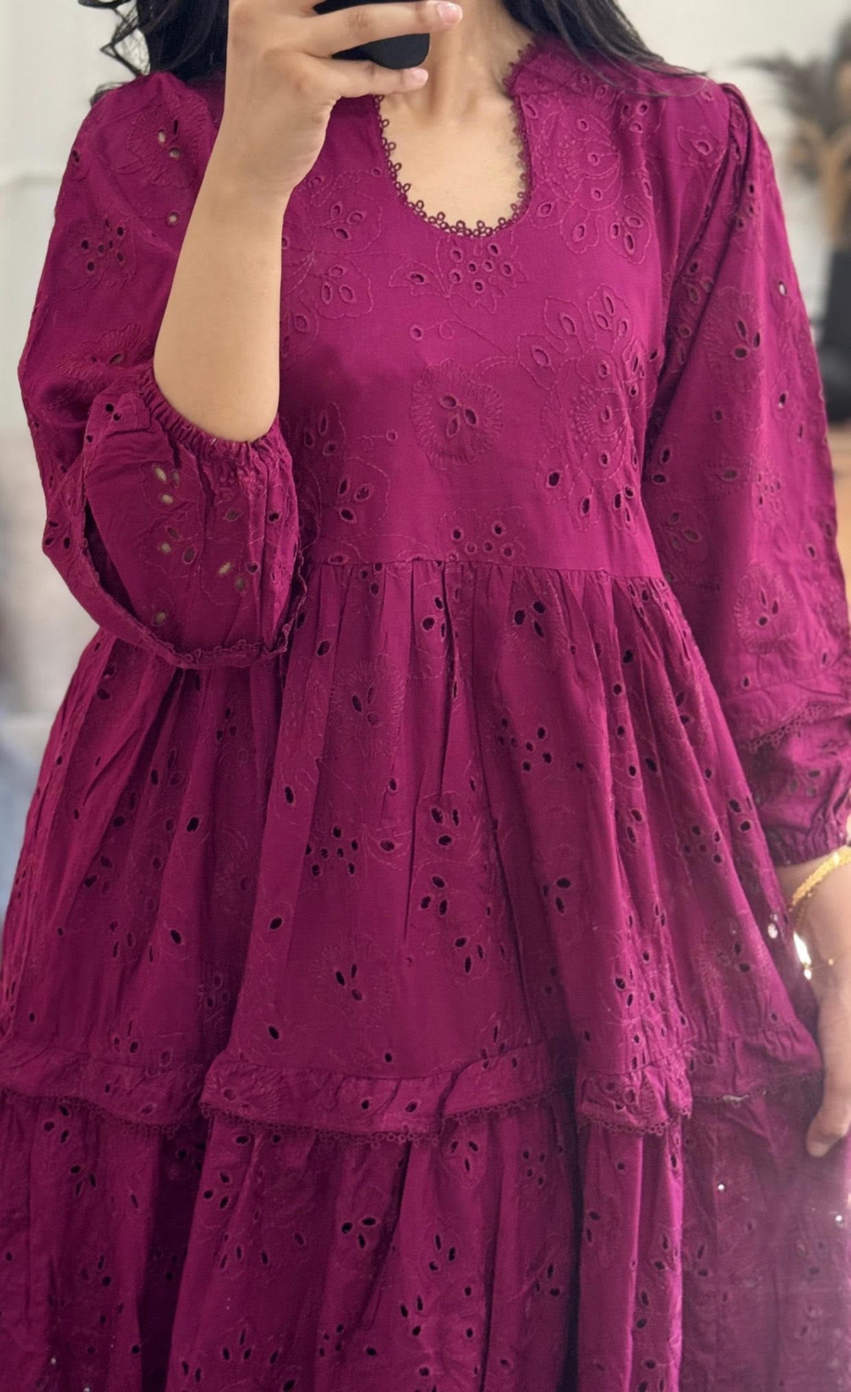 Maroon Tawakkal Dress
