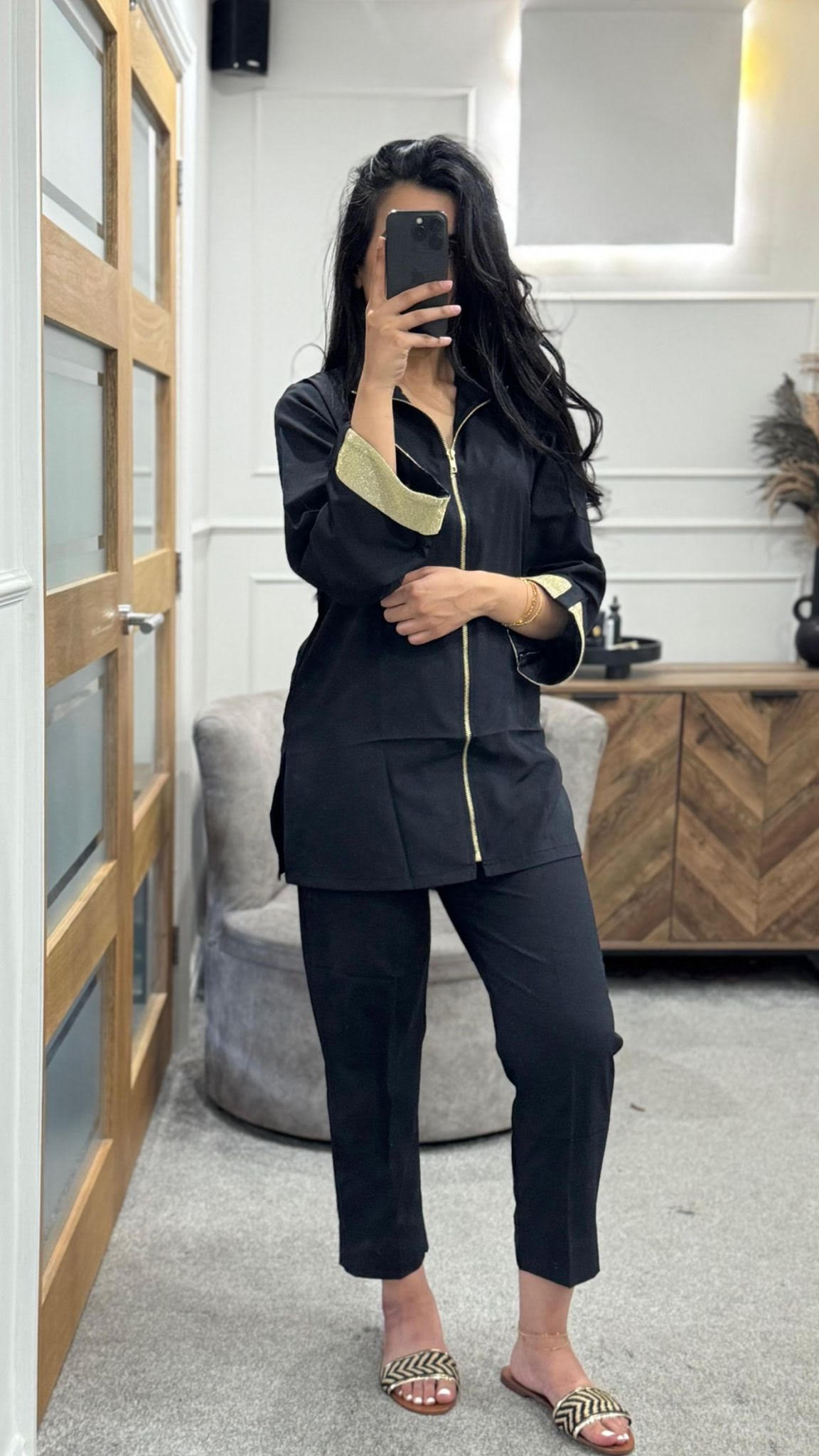 Black Zipper Co Ord 2pc