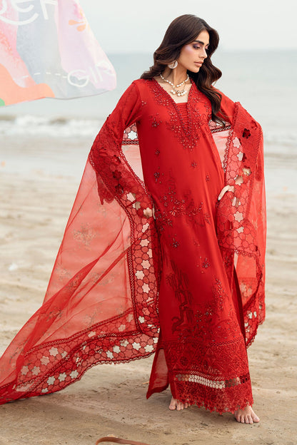 Nureh Khuwab NE-147 Red Luxury Swiss Lawn