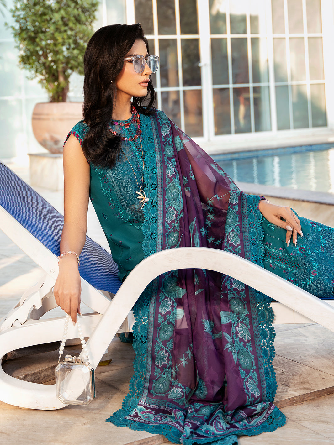 Bin Ilyas Blue Teal 313 - A | 3 PC Lawn