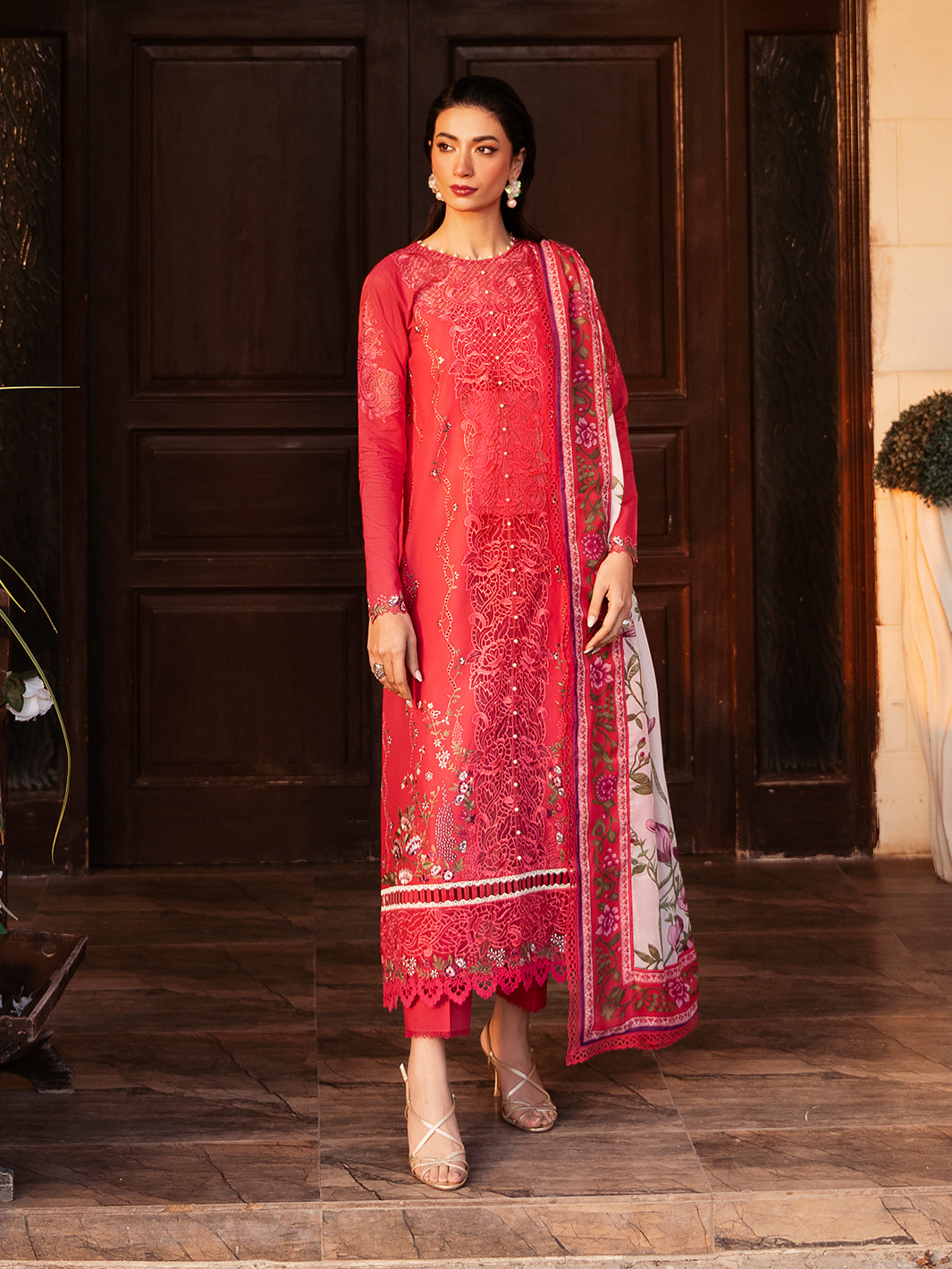 Bin Ilyas Red 314 - A | 3 PC Lawn