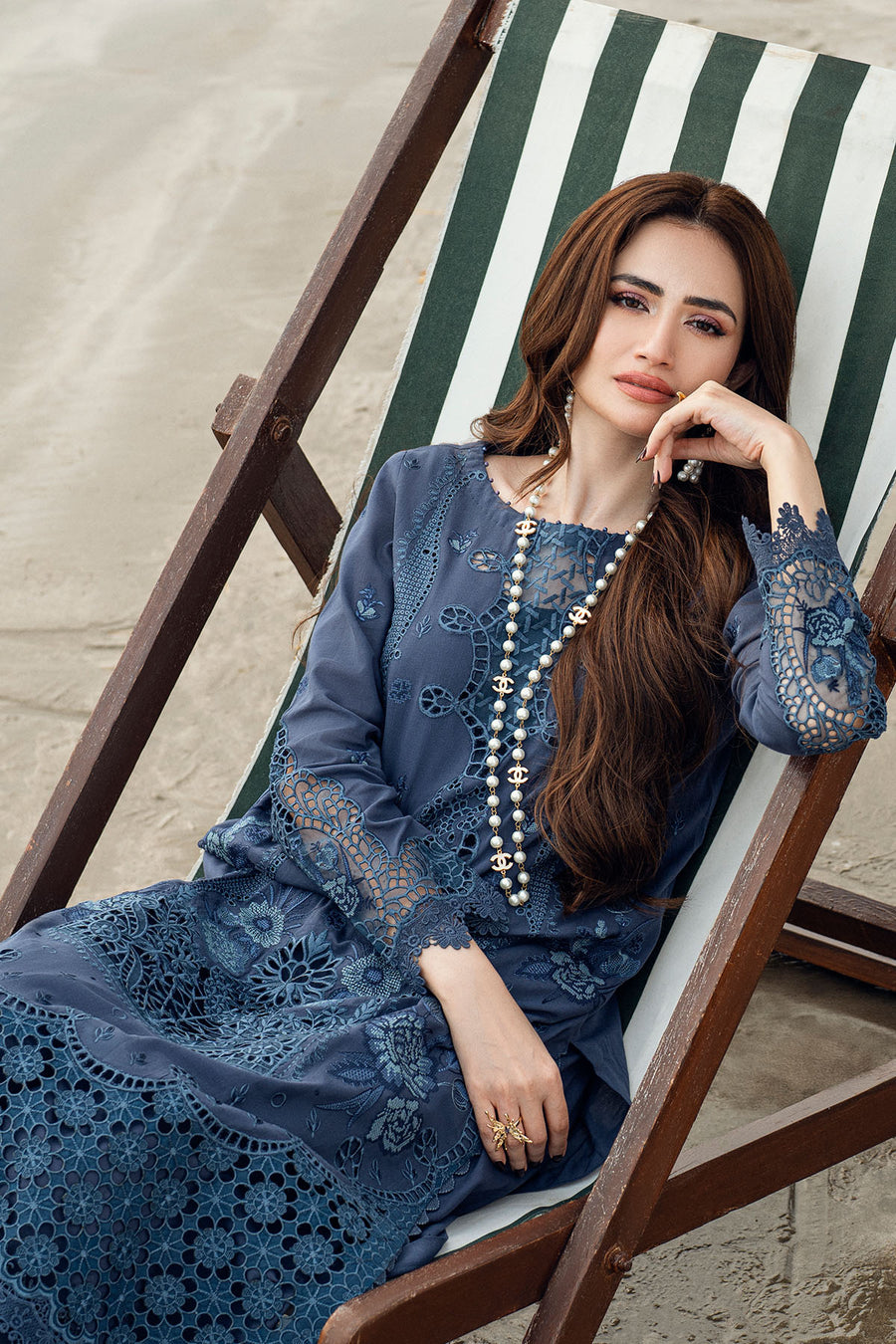Nureh Blue Khuwab Luxury Swiss Lawn NE-146