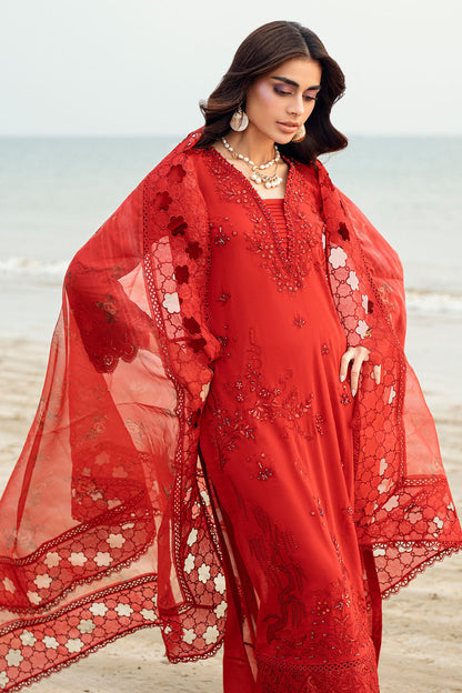 Nureh Khuwab NE-147 Red Luxury Swiss Lawn