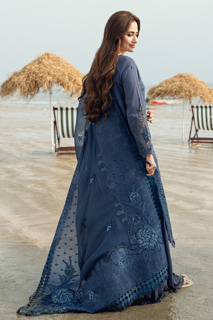 Nureh Blue Khuwab Luxury Swiss Lawn NE-146