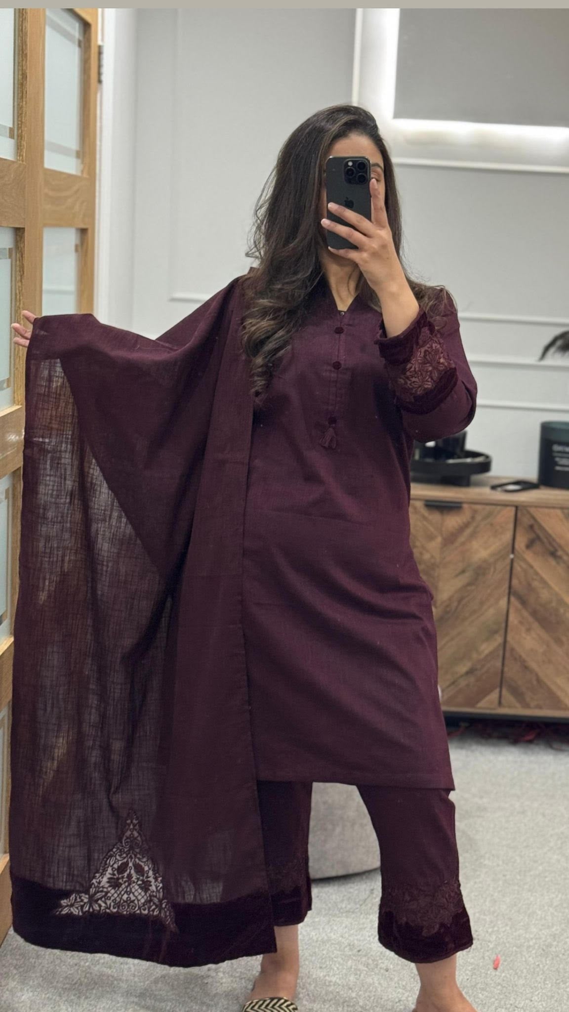 SADABAHAR Merlot Suit