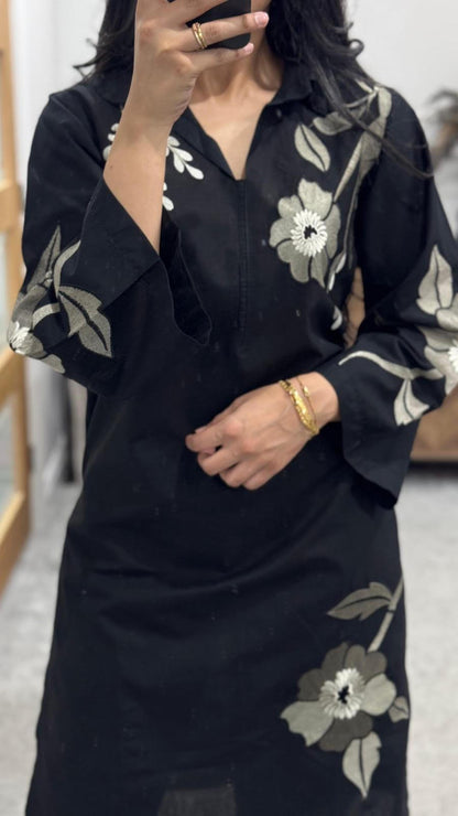 Black Flores 2pc Dress