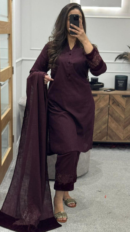SADABAHAR Merlot Suit