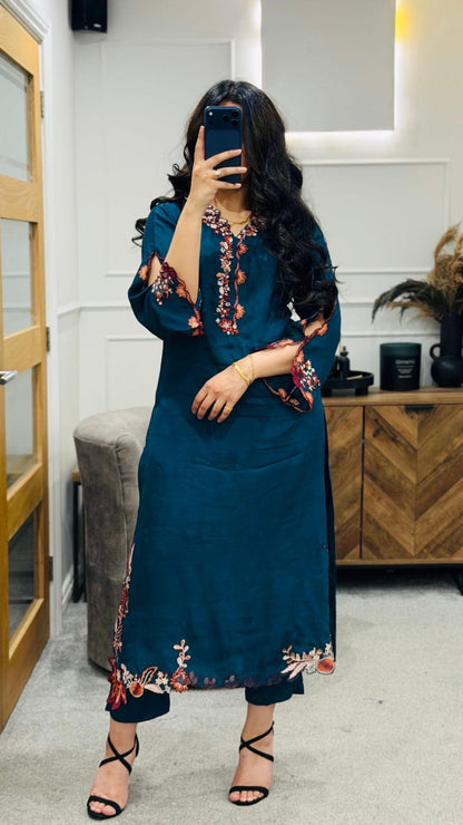 Midnight Teal kaftan