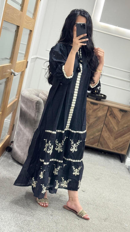 ETHNC Black Printed Dress