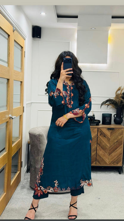 Midnight Teal kaftan