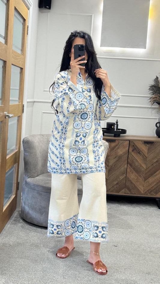 Blue printed Co Ord Set