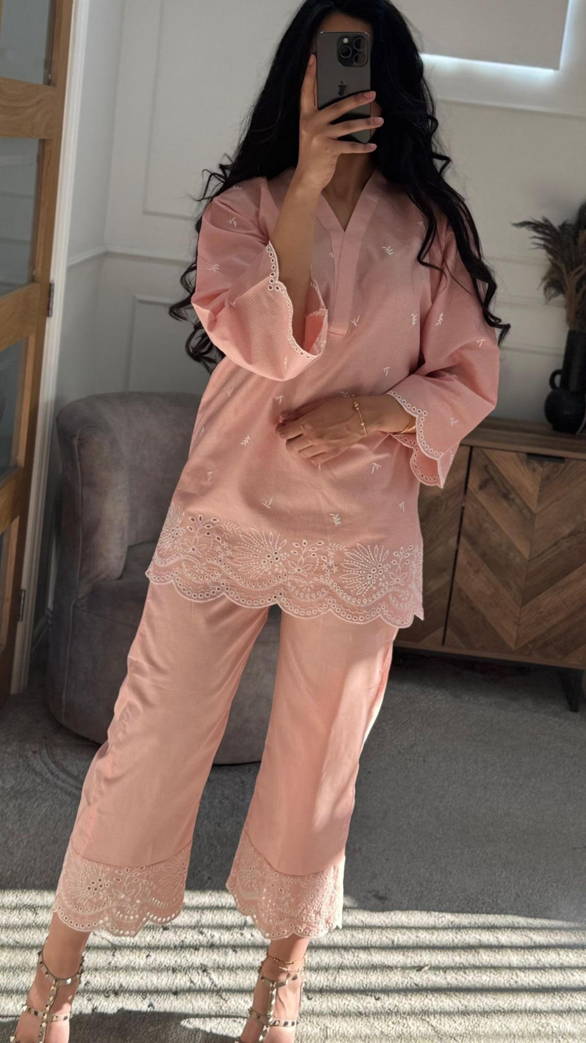 Petal embroidered Co Ord Set