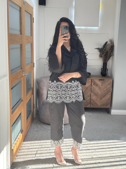 Ripple embroidered Co Ord Set