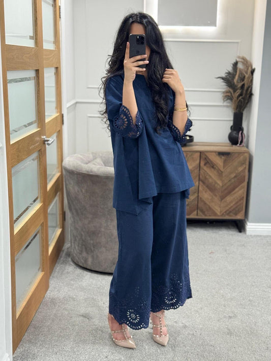 2pc Blue Cambric outfit