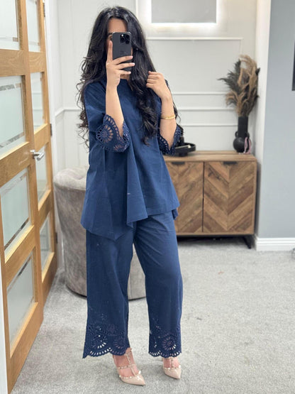 2pc Blue Cambric outfit