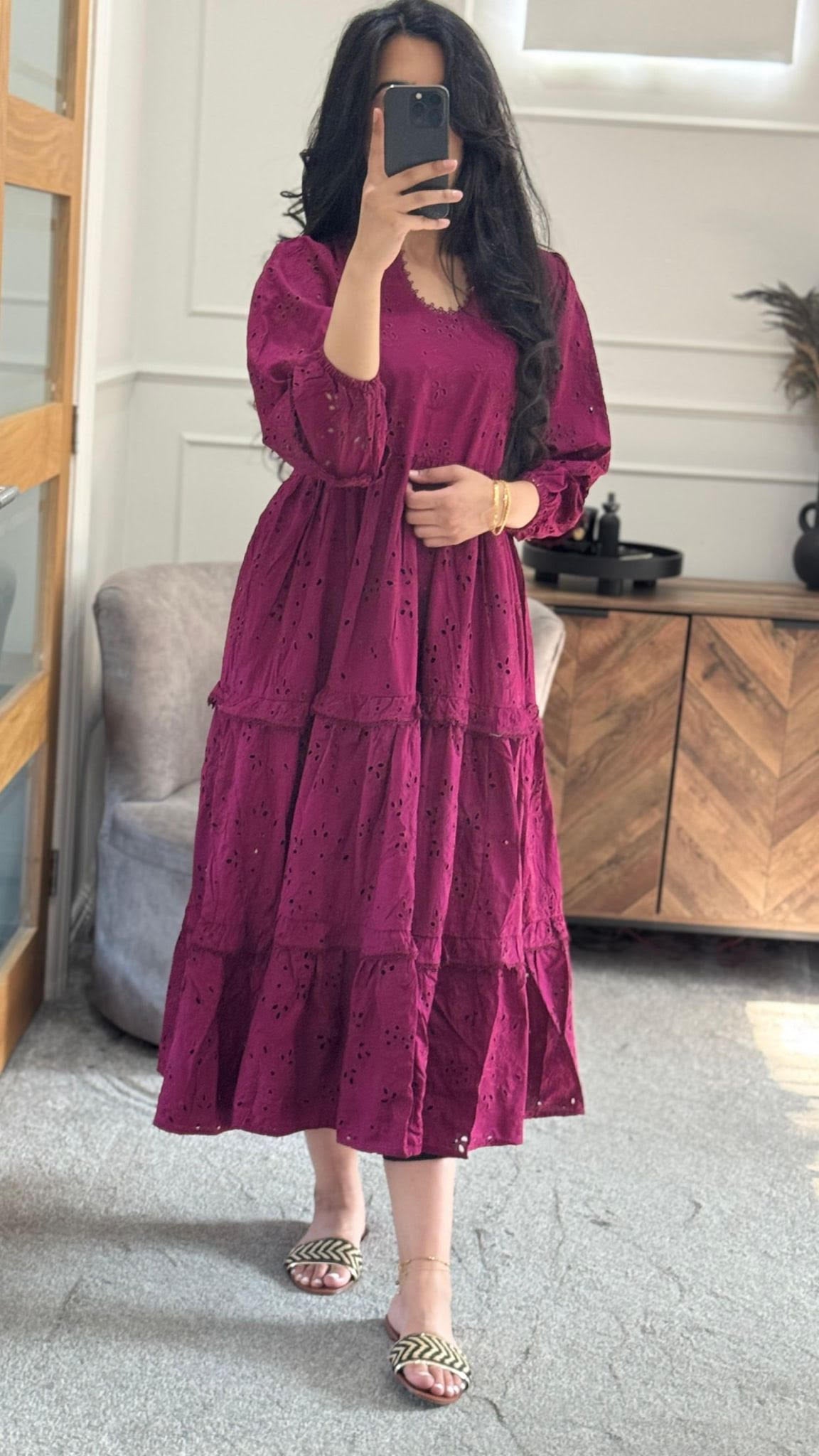 Maroon Tawakkal Dress