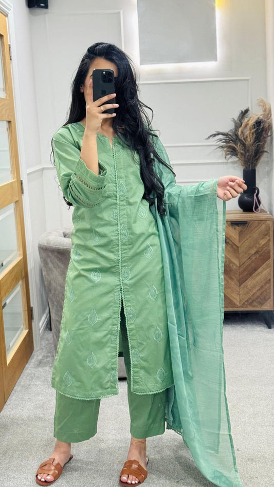 Seaglass 3pc embroidered Suit