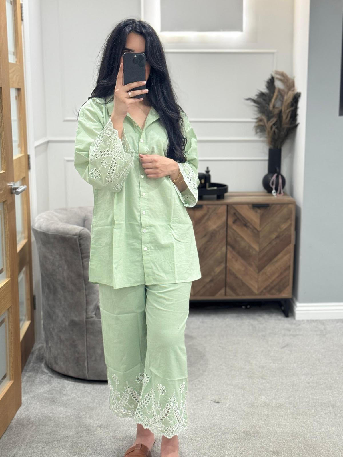 2 Pc Embroidered Cambric Outfit