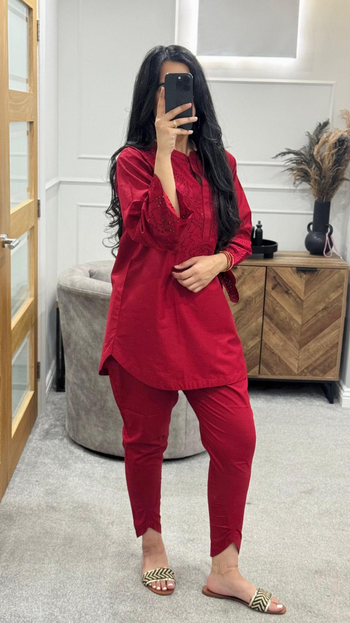 Rouge embroidered Co Ord Set
