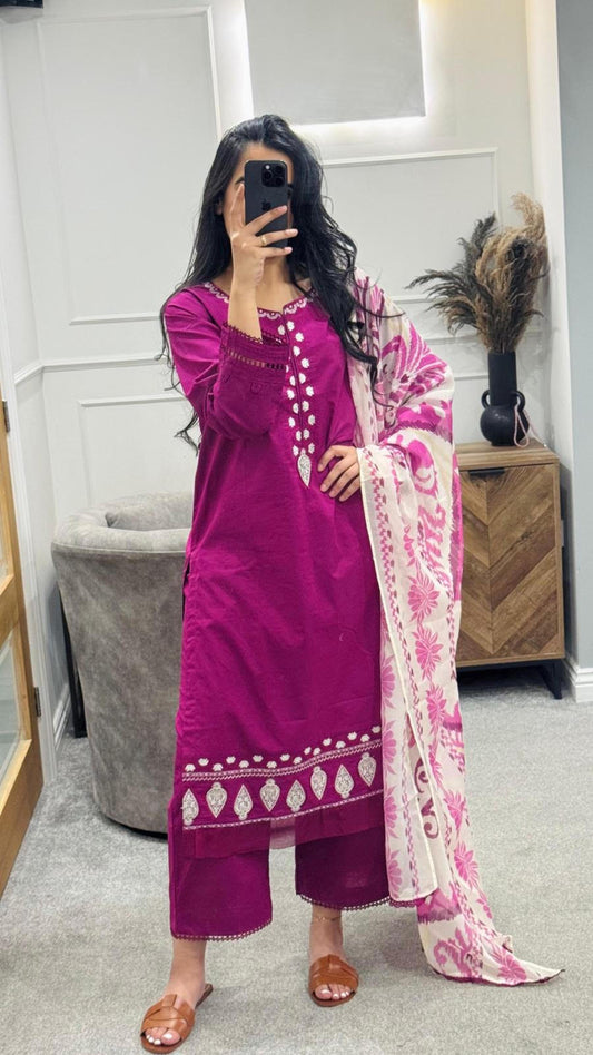 Solis 3pc embroidered Suit