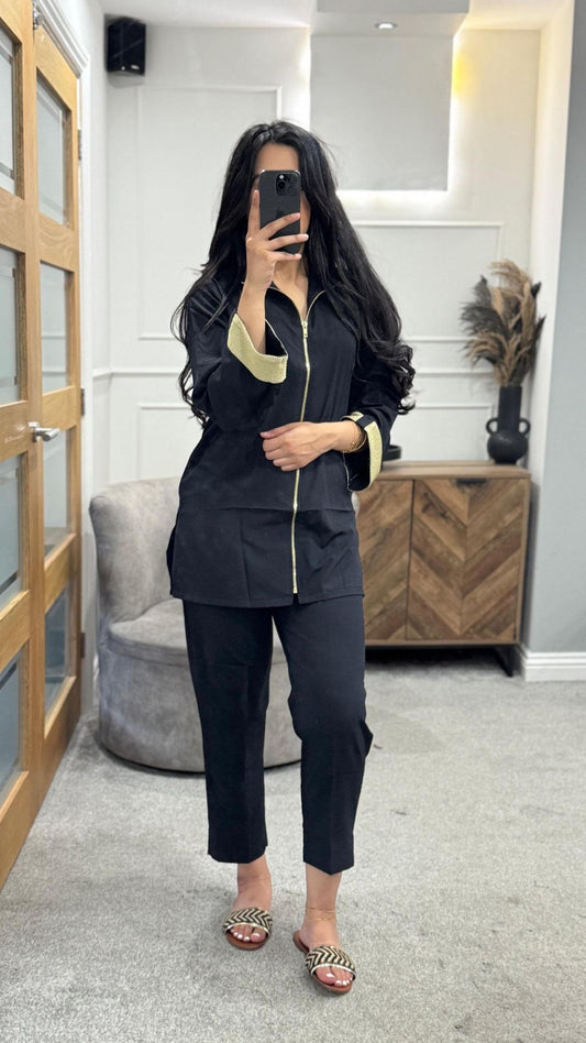 Black Zipper Co Ord 2pc