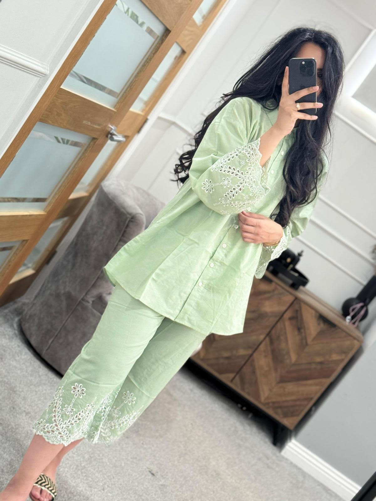 2 Pc Embroidered Cambric Outfit