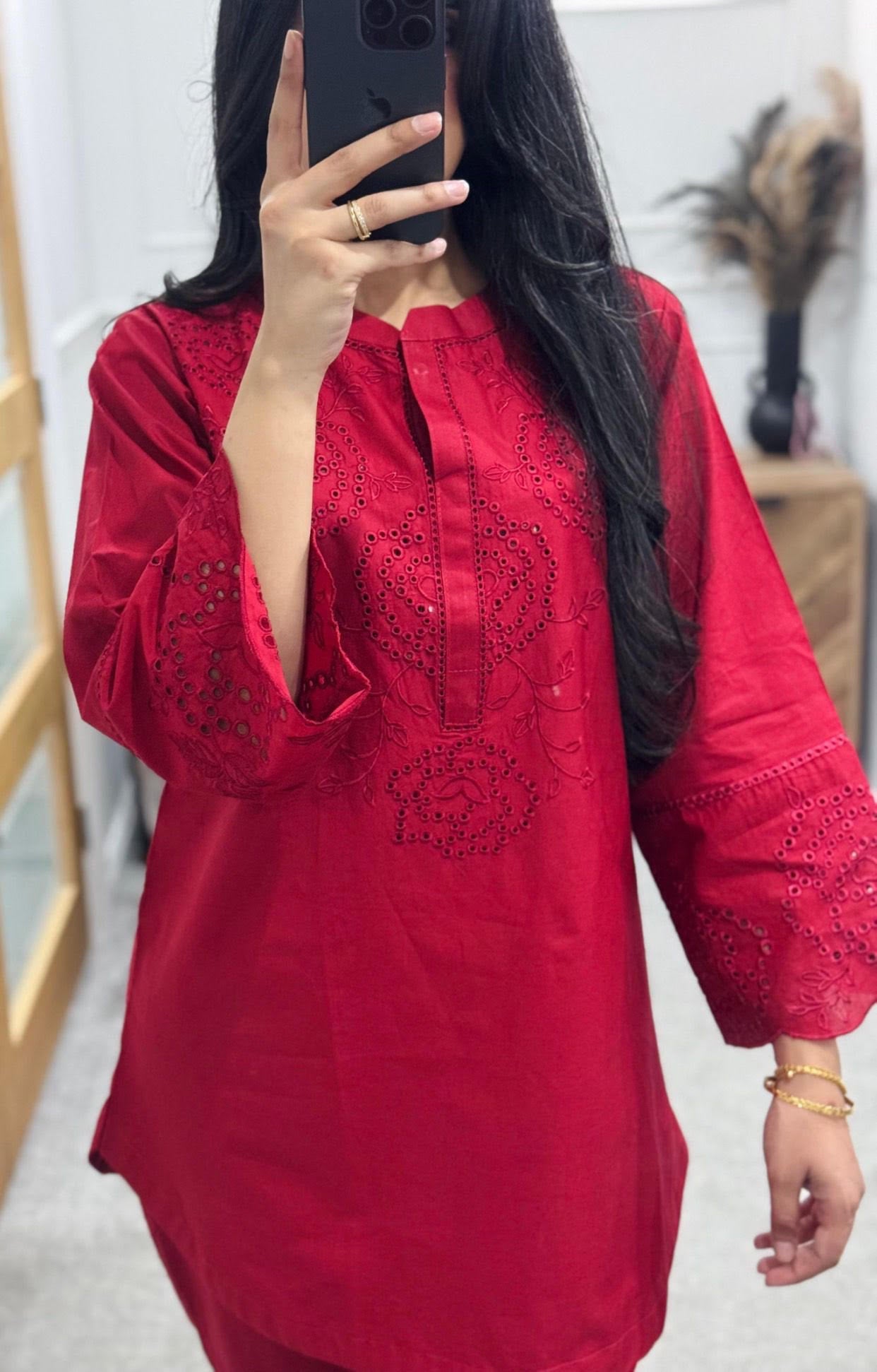Rouge embroidered Co Ord Set