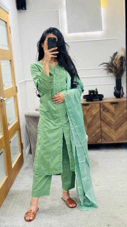 Seaglass 3pc embroidered Suit