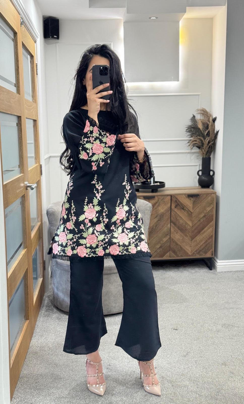 Drizzling Glimmer embroidered Co Ord Set