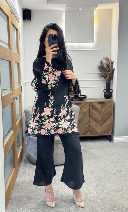 Drizzling Glimmer embroidered Co Ord Set