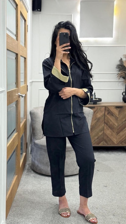 Black Zipper Co Ord 2pc