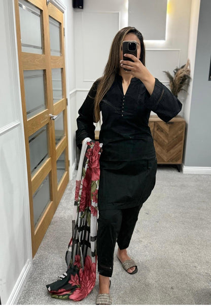 Tawakkal Black 3pc Dress