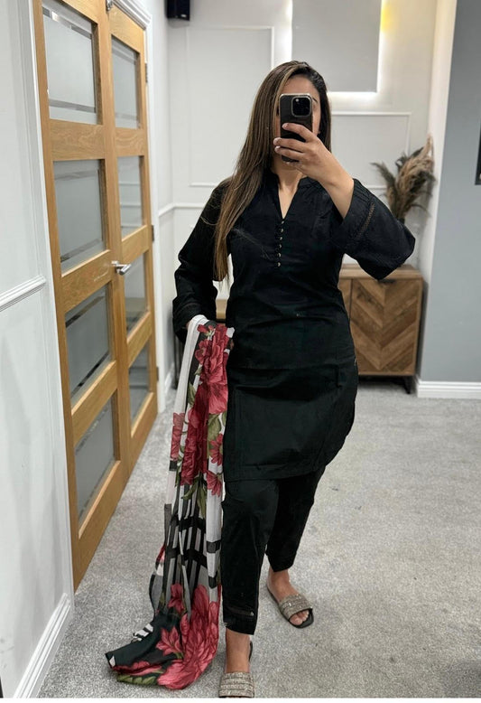 Tawakkal Black 3pc Dress