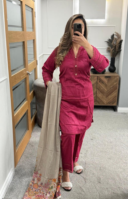 Pink 3pc Tawakkal Suit