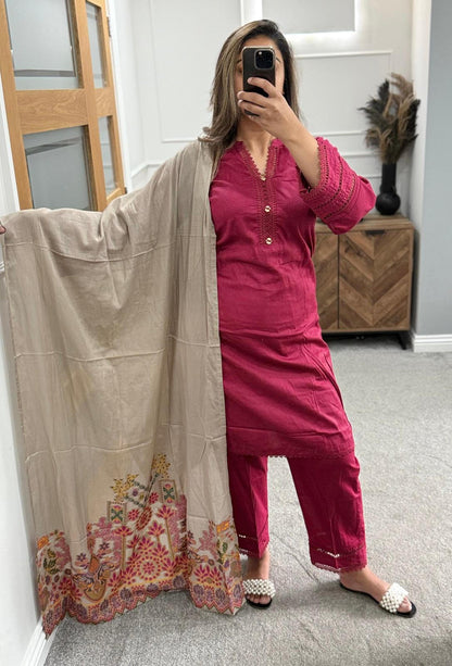 Pink 3pc Tawakkal Suit